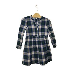 Gap Size 5 Girls Plaid Long Sleeve Shirt Dress